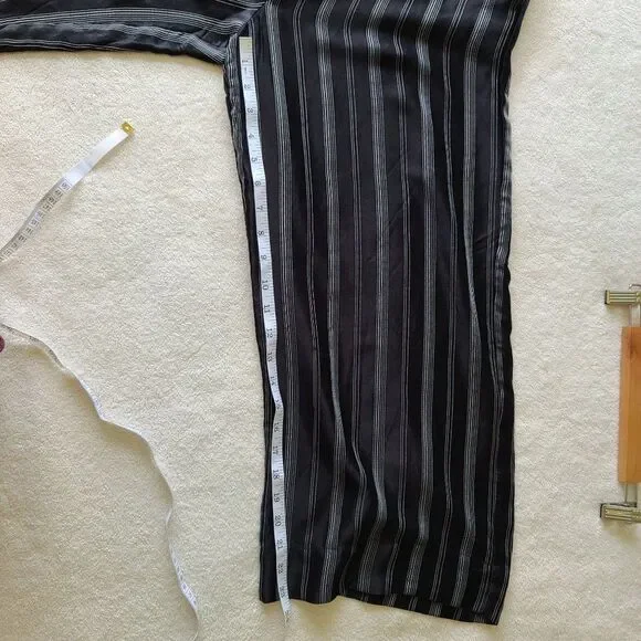 Alembika Black White Stripe Crop Pant Wide Leg Pull On Silky Size‎ Small NWT - Picture 12 of 12